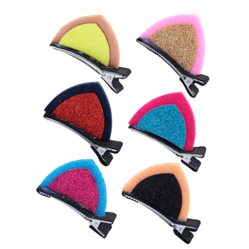 MOTHNUR 6 Paare Glitzernde Katzenohren Haarspangen für Mädchen Niedliche Haarnadeln Bunte Hasenohren Katzenhaarclip für Partys Geburtstage Weihnachten und Alltag Zufällige Zufällige Farbe von MOTHNUR