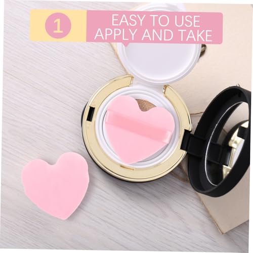 MOTHNUR 6 Stck Teiliges Make up Puderquasten Tragbar Herzförmig Weicher Schwamm Feine Textur Kleine für Präzise Anwendung bei Damen für Lose Puder Unterwegs und Tägliche Nutzung von MOTHNUR