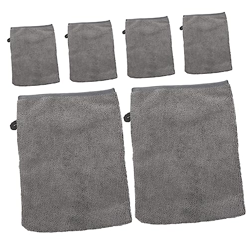 MOTHNUR 6 Stück Fiber Make-up-entferner-handschuhe Toilettentücher Zum Spülen Mikrofaser Gesicht Wiederverwendbar Spülbare Tücher Produkte Reinigt Mousse Bausatz Grey Polyesterkante von MOTHNUR