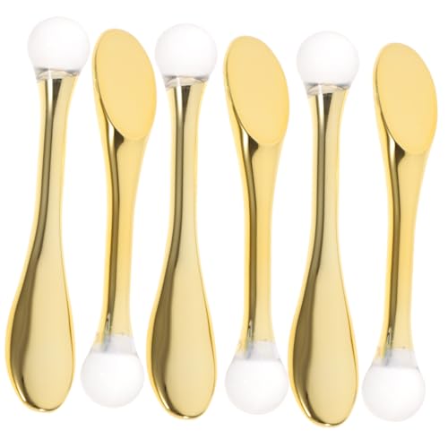 MOTHNUR 6 Stück Gesichtsmasken spatel aus Vergoldetem Material Kleine Leichte Gesichtscreme löffel für Massage und Augenpflege Einfach zu Reinigen Hautpflege und Entspannung von MOTHNUR
