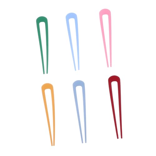MOTHNUR 6 Stück Teiliges Bunte U förmige Haarnadeln aus Langlebiger Einfache Haarschmuck sticks für Damen Geeignet für Alltag Party Festival und Modische Zopffrisuren von MOTHNUR