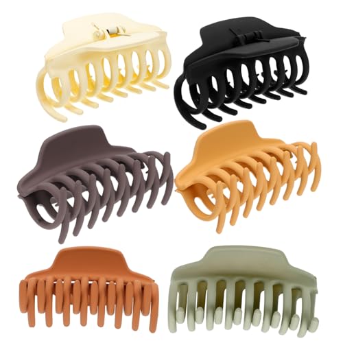 MOTHNUR 6 Stück Teiliges Haarklammer Einfache Robuste Haarkrallen für Damen und Mädchen Modische Farbige Haarspangen Zuverlässiger Griff für Dünnes und Dickes Haar Vielseitig für Alltag von MOTHNUR