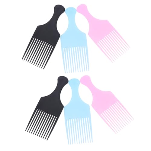 MOTHNUR 6 Stück Teiliges Kunststoff Groß Breit Gezahnt Sanft Entwirrend Glattes Styling für Damen Herren Salon Farben Professioneller Friseurkamm von MOTHNUR