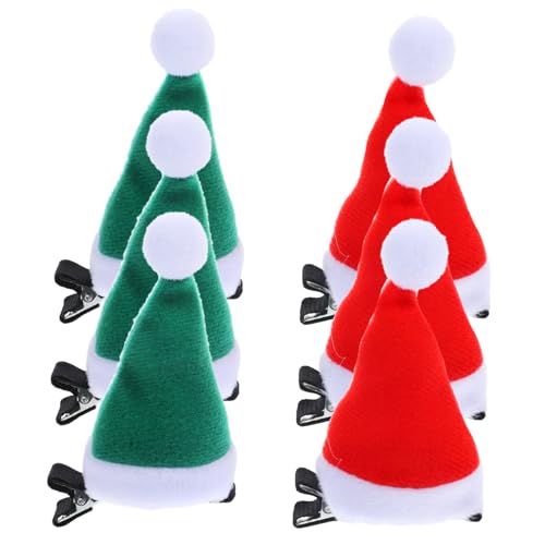 MOTHNUR 6 Stück Weihnachtsmützen Haarspangen Teiliges Santa Hut Haarklammern für Mädchen Robuste Haaraccessoires für Festliche Anlässe und Partys von MOTHNUR