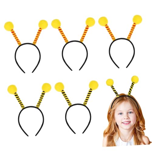 MOTHNUR 6stücke Haarband Mit Biene Motiv Cartoon Tier Haarreifen Bienen Haar-accessoire Für Junge Mädchen Party Festival Performance von MOTHNUR