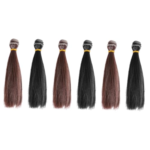 MOTHNUR 6stücke Puppenhaar Perücke Haarteil Diy Puppe Zubehör Bastelbedarf Handarbeitsmaterial Perückenhaar Für Puppen Gestaltung von MOTHNUR