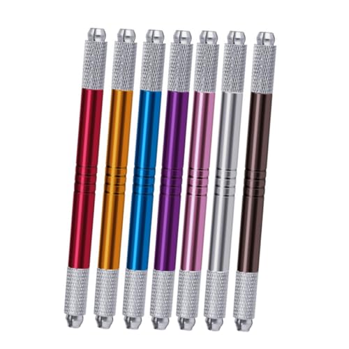 MOTHNUR 7 Stück Teiliges Dual Ende Augenbrauenstift Metall Tattoo Stift mit Feiner Spitze Praktischer Tragbarer Manual Pen für Präzises Zeichnen Geeignet für Beauty Profis und Künstler von MOTHNUR