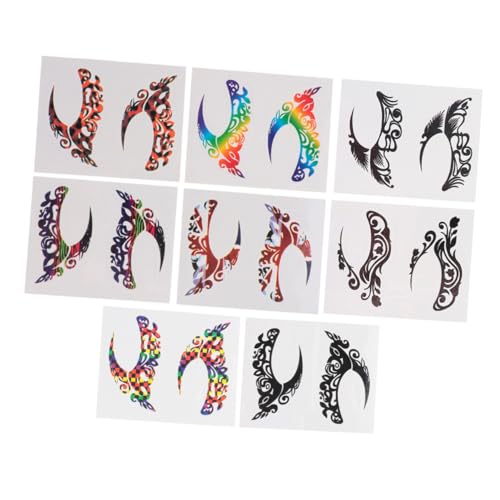 MOTHNUR 8 Paare Temporäre Eyeliner Aufkleber Augen make up Sticker Augenbrauen Dekor für Erwachsene und Wasserfest Hautfreundlich für Halloween Cosplay Festivals und Partys von MOTHNUR