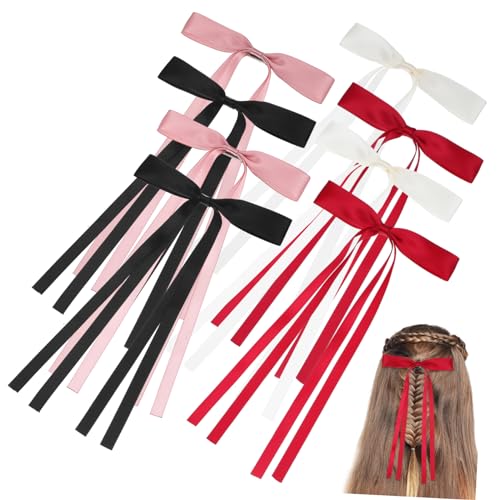 MOTHNUR 8 Stück Haarschleifen Haarspangen für Damen Schmetterlings Haarclips in Weinrot Hautpink und Schwarz Bequeme und Vielseitige Haaraccessoires für von MOTHNUR