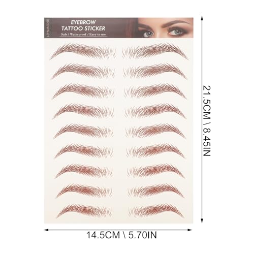 MOTHNUR 8 Stück Teiliges Augenbrauen aufkleber mit Haarähnlicher Struktur Einfach Anzuwenden für Natürliches Aussehen und Dichte Augenbrauen Geeignet für Anfänger Gesichtstypen von MOTHNUR
