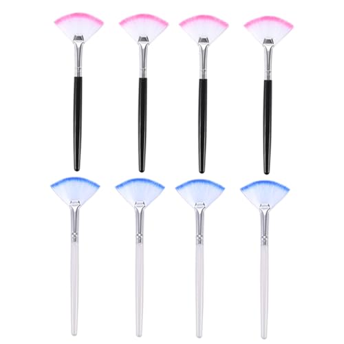 MOTHNUR 8 Stück Teiliges Fächerförmige Gesichtsmaske Pinsel Weiche Borsten Ergonomisch Langer Griff Wiederverwendbar Für Make up Masken Auftragen Reinigung von MOTHNUR