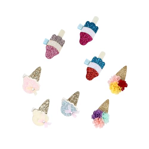 MOTHNUR 8 Stück Teiliges Glitzer Haarklammern für Mädchen Kreative Eiscreme Form Funkelnde Pailletten Haarspangen Bequem und Leicht Anzubringen für Party Hochzeit Fotoshooting und Alltag von MOTHNUR