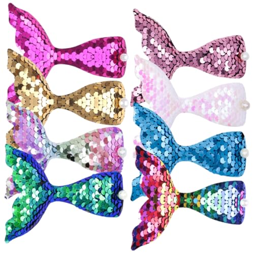 MOTHNUR 8 Stück Teiliges Meerjungfrau Haarklammer mit Dreidimensionalen Pailletten Strapazierfähige Haarschmuck Clips für Mädchen Langlebig Glitzernd für Party Alltag und von MOTHNUR