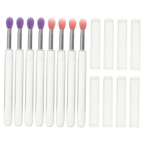 MOTHNUR 8 Stück Teiliges Silikon Lip Mask Applicator mit Transparentem Deckel Hautfreundliche Leichte Lidschatten und Lippen Make Up Pinsel Präzise und Langlebig für Sanfte Anwendung von MOTHNUR