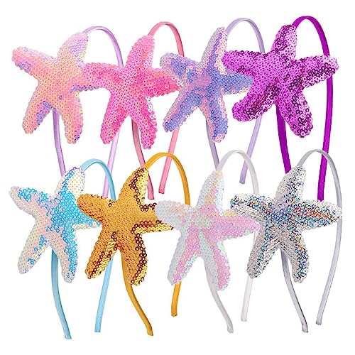 MOTHNUR 8stücke Seestern Haarreif Für Kleine Mädchen Tier Kopfschmuck Mit Seestern-dekor Party-kopfschmuck Für Kinderhaar Kreativer Kopfschmuck Aus Hochwertigem Material von MOTHNUR