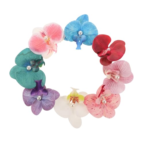 MOTHNUR 8stücke Orchideen Haarklammern Realistische Blumen Haarspangen Für Damen Für Hochzeiten Strandpartys Und Luau Feiern Lebendigen Farben Inkl von MOTHNUR