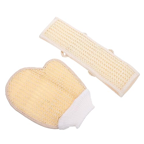 MOTHNUR Badehandschuh und Peeling Badetuch Set Weiches Langlebiges Körperreinigungstuch mit Exfolierendem Duschstreifen Komfortabel für Gründliche Hautreinigung und Sanfte Massage im Bad von MOTHNUR