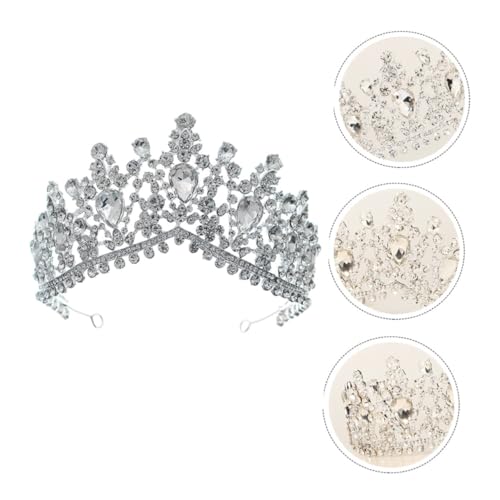 MOTHNUR Barock Vintage Strass Tiara Silber Braut Haarschmuck Hochzeit Accessoire Damen Brautkleid Schmuck für Festzug Geburtstag Party von MOTHNUR