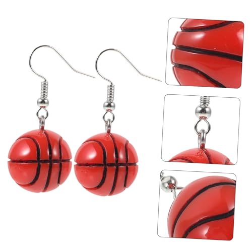 MOTHNUR Basketball Ohrringe Damen Tropfen Ohrhänger Sport Schmuck Resin Mini Basketball Anhänger Modisch Leicht Für Alltag Party von MOTHNUR