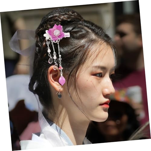 MOTHNUR Blumen haarspangen mit Quasten Chinesischer Stil Haarschmuck für Mädchen Vielseitige Haarclips für Hanfu Partys und Festliche Anlässe in Zartem von MOTHNUR