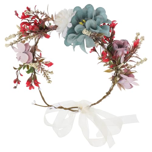 MOTHNUR Blumenkranz Stirnband Damen mit Elastischem Satinband Verstellbar Floraler Haarschmuck für Hochzeit Strand Party und Brautjungfern Süßes Accessoire für Mädchen und Frauen von MOTHNUR