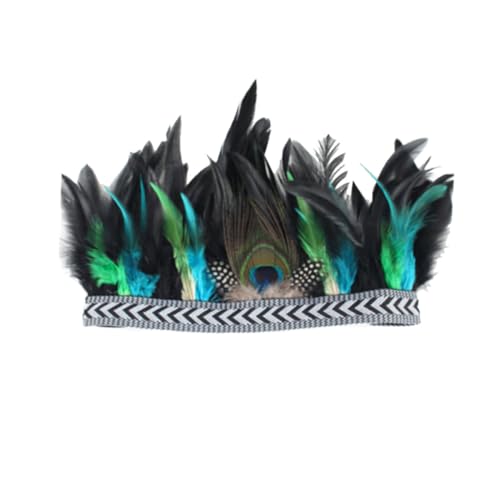 MOTHNUR Bohemian Haarband mit Pfauenfeder Elastisches Weiches Damen Haarreif Modisches Leichtes Haarschmuck für Party Tanz und Alltag Eleganter Kopfschmuck von MOTHNUR