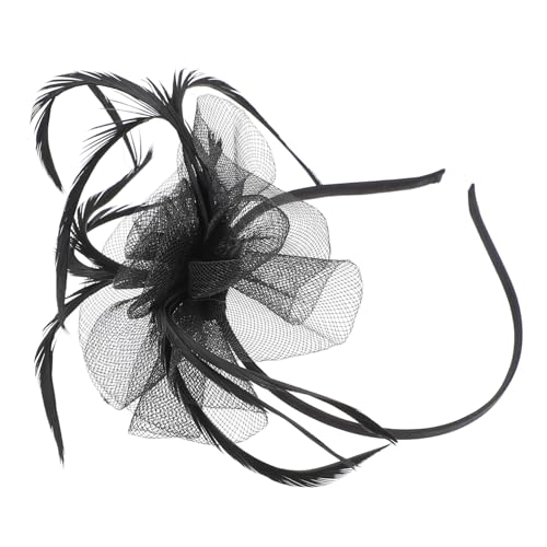 MOTHNUR Braut Kopfschmuck Mesh Gauze Stirnband mit Federn Modisches Tanzparty Haarband für Damen Leicht Tragbar Langlebig und Auffällig Geeignet für Ball Maskerade und Fotoshootings von MOTHNUR