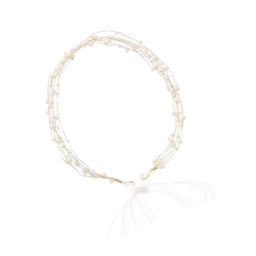 MOTHNUR Braut Perlen Haarreif Handgefertigt Eleganter Haarschmuck Damen Hochzeit Fest Party Schmuck von MOTHNUR