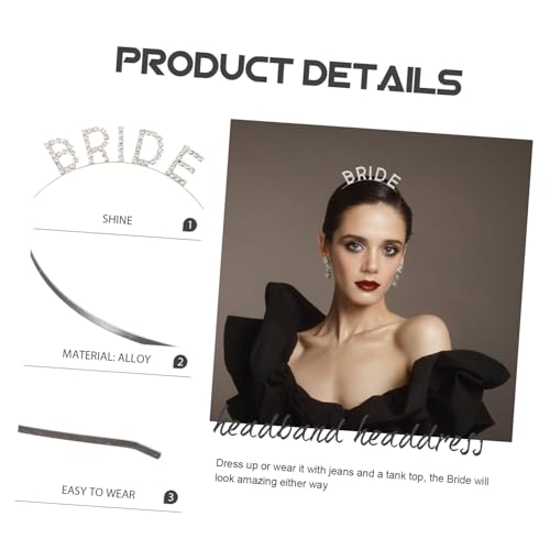 MOTHNUR Braut Stirnband Silber Haarreif Eleganter Brautschmuck für Hochzeitsfeier Junggesellinnenabschied und Brautparty Accessoire von MOTHNUR