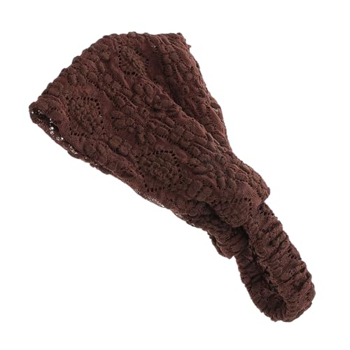 MOTHNUR Breites Elastisches Stirnband Für Damen Spitzenkopftuch-accessoires Boho-stirnbänder Stoff-stirnbänder Make-up-schals Für Weiße Haare von MOTHNUR