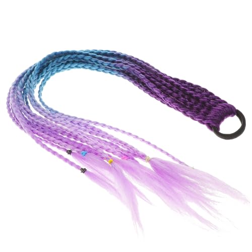 MOTHNUR Bunte Geflochtene Haarschleife für Mädchen Elastische Pferdeschwanzverlängerung Leichte Synthetische Geflochtene Extension Modisches Haarband für Hochzeit Party Alltag Geeignet von MOTHNUR