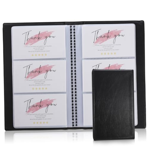 MOTHNUR Business Card Organizer mit Fächern PU Visitenkartenhalter Großer Kapazität Transparenter Kartenhalter für Leichter und Tragbarer Aufbewahrungsmappe für Büro und Meetings von MOTHNUR