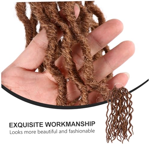 MOTHNUR Damen Häkelzopf Perücke aus Synthetischem Hochtemperaturfaserhaar Leichte Glänzende Locs Braiding Hair Natürliche Optik Weich und Langlebig Geeignet für Alltag Party Hochzeit und von MOTHNUR