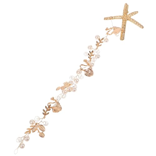 MOTHNUR Damen Stirnband mit Perlen und Seestern Design Langlebiges Legierungs Haarschmuck Modisches Haar Accessoire für Besondere Anlässe und Alltagslook Leicht und Hautfreundlich von MOTHNUR