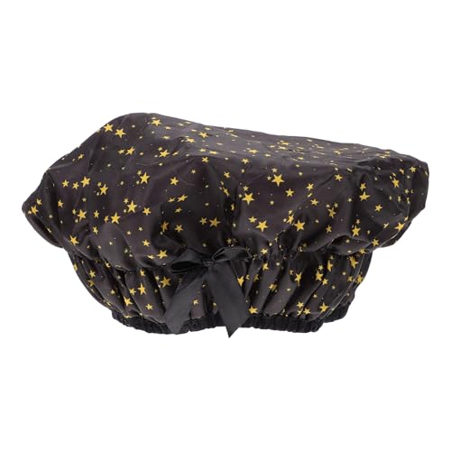 MOTHNUR Doppellagige Wasserdichte Duschhaube mit Schleife für Damen Elastische Badekappe für Mittellanges Haar Wiederverwendbarer Haarschutz für Dusche Bad und Hautpflege von MOTHNUR