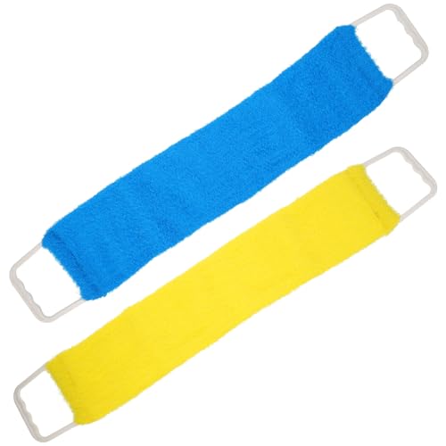 MOTHNUR Doppelseitiger Starker Peeling Rückenschrubber Badetuch für Männer Massageband zur Hautreinigung und Durchblutungsförderung Natürlicher Badegurt Langes Körper Zufällige Farbe von MOTHNUR