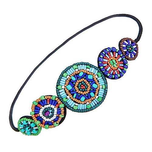 MOTHNUR Elastisches Vintage Inspiriertes Haarband mit Bunten Perlen Dehnbar und Einheitsgröße Eleganter Schmuck für Damen Geeignet für Hochzeiten Partys Alltag und Festliche Anlässe von MOTHNUR
