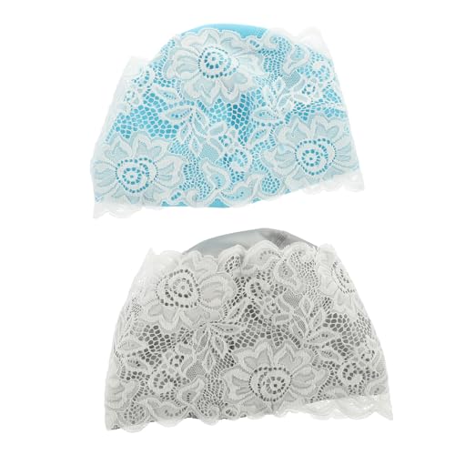 MOTHNUR Elegante Spitze Blumenmuster Pu Badehut Damen Badekappe Leicht Flexibel von MOTHNUR