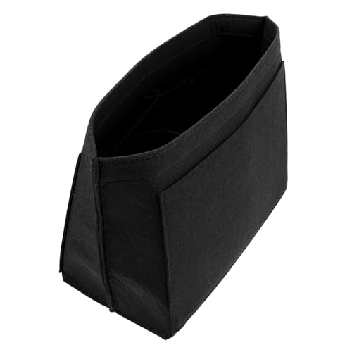 MOTHNUR Filz Handtaschen Organizer Einlage Tote Insert Organizer Tasche für Frauen Innentaschen Tasche mit Weichem Material zum Schutz von Kosmetik und Kleinteilen Mittelgroß Schwarz von MOTHNUR