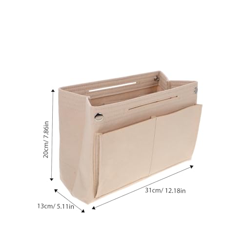 MOTHNUR Filz Kosmetiktasche Doppelschichtige Handtasche Einsatz Beige Multifunktionaler Organizer für Damen für Reisen und Tägliche Anwendung von MOTHNUR