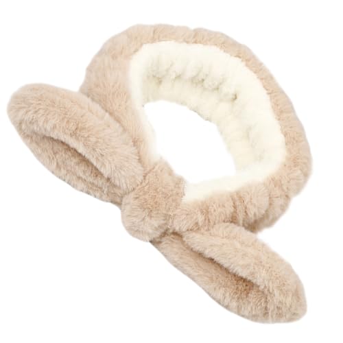 MOTHNUR Flauschiges Wiederverwendbares Haarschmuck Stirnband mit Elastischem Kaninchenohren Design für Damen Spa Make Up und Gesichtsbehandlung Bequemes Originelles Kopfband für Alltag von MOTHNUR