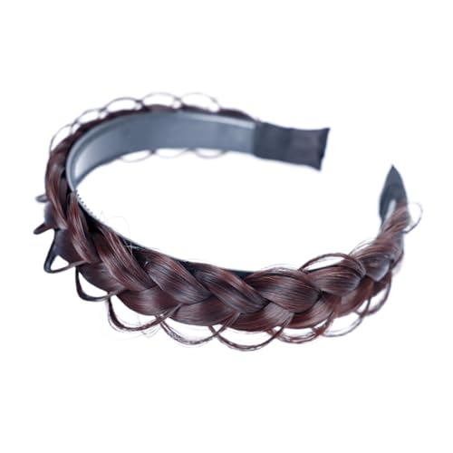 MOTHNUR Geflochtenes Stirnband aus Synthetischem Haar Damen Leichtes Rutschfestes Makeup Haarreif Modisches Accessoire für Mädchen und Frauen Komfortabel und Fest Sitzend von MOTHNUR