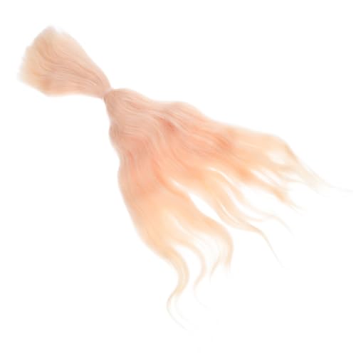 MOTHNUR Glatte Goldene Puppenperücke Synthetisches Locken Puppenhaar Ersatzperücke Für Puppen Puppenhaarteil Mit Realistischer Textur Wellenpuppenhaarperücke Für Bastelbedarf von MOTHNUR