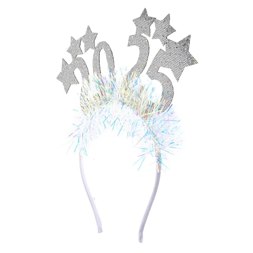 MOTHNUR Glitzer Stern Haarband Anpassbares Neujahrs Stirnband mit Pailletten für Feiern und Partys Robustes Haarschmuck Accessoire für Silvester und Weihnachten von MOTHNUR
