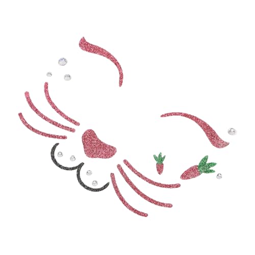 MOTHNUR Glitzernde Bunny Gesicht Aufkleber für Ostern Hautfreundlich Ablösbar Einfache Anwendung Süße Hasen für Osterkostüm Party und Festliche Anlässe von MOTHNUR