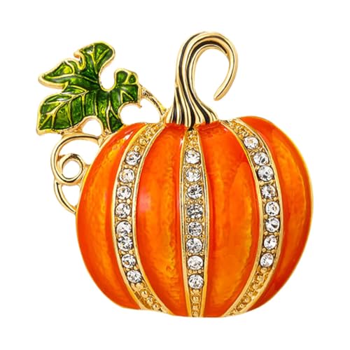 MOTHNUR Glitzernde South Pumpkin Brosche Damen Schmuck mit Emaille Beschichtung Leichter Halloween Anstecker für Pullover Jacken und Festliche Outfits von MOTHNUR