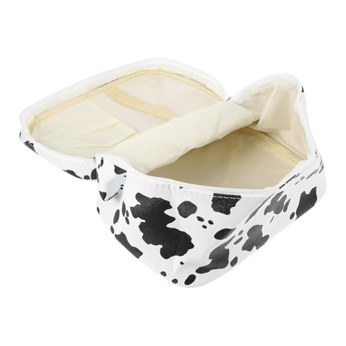 MOTHNUR Große Kosmetiktasche mit Wasserdichtem Material Tragbare Handtasche mit Kuhmuster Vielseitiger Kulturbeutel für Damen Geräumiger Reise Organizer mit Breitem Griff für Make up und von MOTHNUR