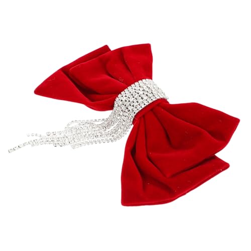 MOTHNUR Große Vintage Haarschleifen spange mit Strass Samtiger Haar bowknot Clip für Damen Festlicher Haarschmuck für Hochzeit Büro und Alltag Geeignet für Dickes und Dünnes Haar von MOTHNUR