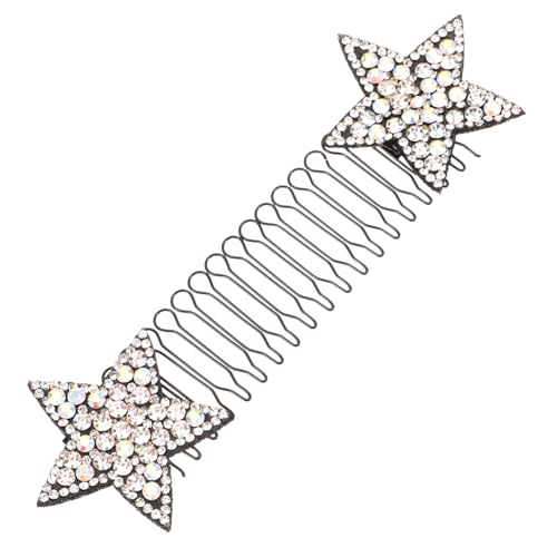 MOTHNUR Haarkamm Haarschmuck Weißer Haarclip mit Stern Unsichtbarer Haarfixierer Kamm für Damen Mädchen Elastisch Leicht Schonend für Dünnes und Dickes Haar Einfaches Styling und Fester von MOTHNUR