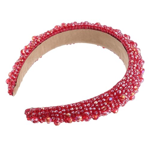 MOTHNUR Haarreifen Damen Handgefertigt Rote Perlen Haarschmuck Elegant Party Schmuck Zubehör von MOTHNUR